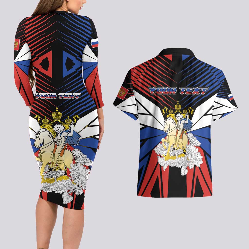 Personalized Russia Couples Matching Long Sleeve Bodycon Dress and Hawaiian Shirt Symbol Saint George Slaying The Dragon - Wonder Print Shop