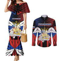 Personalized Russia Couples Matching Mermaid Dress and Long Sleeve Button Shirt Symbol Saint George Slaying The Dragon - Wonder Print Shop
