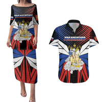 Personalized Russia Couples Matching Puletasi and Hawaiian Shirt Symbol Saint George Slaying The Dragon - Wonder Print Shop