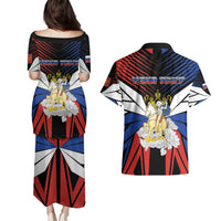 Personalized Russia Couples Matching Puletasi and Hawaiian Shirt Symbol Saint George Slaying The Dragon - Wonder Print Shop