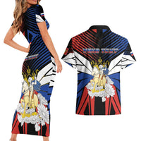 Personalized Russia Couples Matching Short Sleeve Bodycon Dress and Hawaiian Shirt Symbol Saint George Slaying The Dragon - Wonder Print Shop