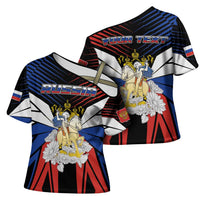 Personalized Russia Cross Shoulder Shirt Symbol Saint George Slaying The Dragon - Wonder Print Shop
