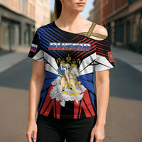 Personalized Russia Cross Shoulder Shirt Symbol Saint George Slaying The Dragon - Wonder Print Shop