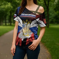 Personalized Russia Cross Shoulder Shirt Symbol Saint George Slaying The Dragon - Wonder Print Shop