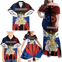 Personalized Russia Family Matching Off Shoulder Maxi Dress and Hawaiian Shirt Symbol Saint George Slaying The Dragon - Wonder Print Shop