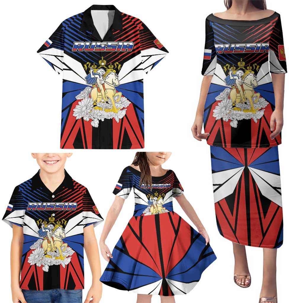 Personalized Russia Family Matching Puletasi and Hawaiian Shirt Symbol Saint George Slaying The Dragon - Wonder Print Shop