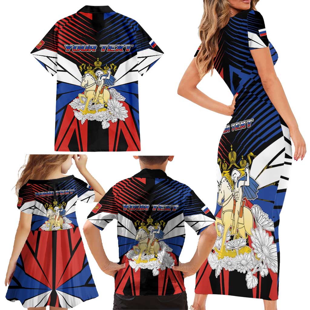 Personalized Russia Family Matching Short Sleeve Bodycon Dress and Hawaiian Shirt Symbol Saint George Slaying The Dragon - Wonder Print Shop