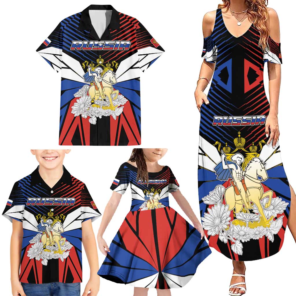 Personalized Russia Family Matching Summer Maxi Dress and Hawaiian Shirt Symbol Saint George Slaying The Dragon - Wonder Print Shop