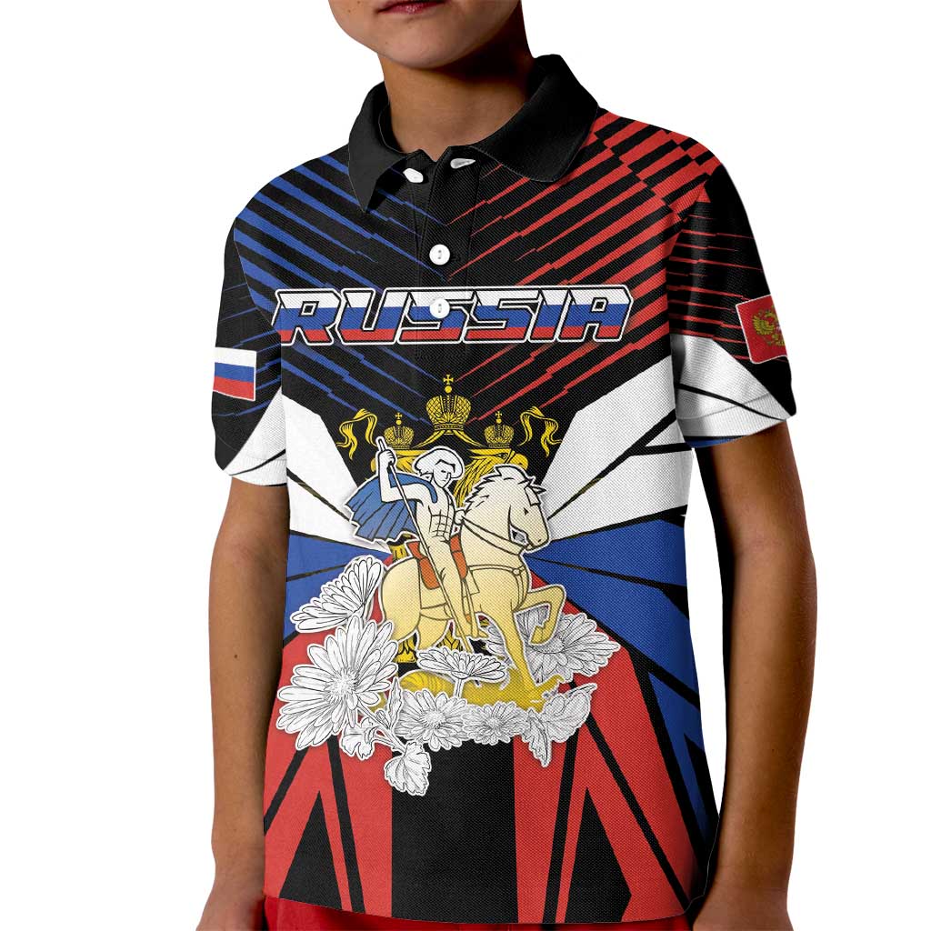 Personalized Russia Kid Polo Shirt Symbol Saint George Slaying The Dragon - Wonder Print Shop