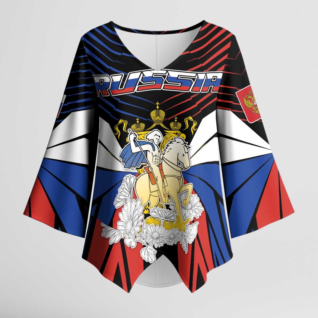 Personalized Russia Kimono Sleeve Blouse Symbol Saint George Slaying The Dragon - Wonder Print Shop