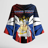 Personalized Russia Kimono Sleeve Blouse Symbol Saint George Slaying The Dragon - Wonder Print Shop