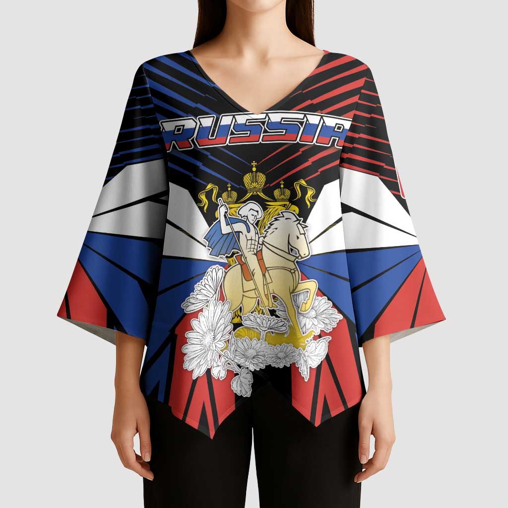 Personalized Russia Kimono Sleeve Blouse Symbol Saint George Slaying The Dragon - Wonder Print Shop