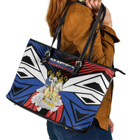 Russia Leather Tote Bag Symbol Saint George Slaying The Dragon - Wonder Print Shop