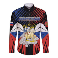 Personalized Russia Long Sleeve Button Shirt Symbol Saint George Slaying The Dragon - Wonder Print Shop