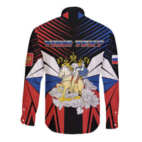 Personalized Russia Long Sleeve Button Shirt Symbol Saint George Slaying The Dragon - Wonder Print Shop