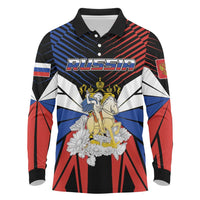 Personalized Russia Long Sleeve Polo Shirt Symbol Saint George Slaying The Dragon - Wonder Print Shop