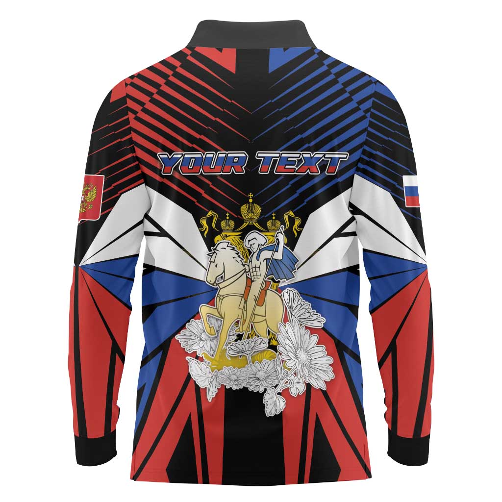 Personalized Russia Long Sleeve Polo Shirt Symbol Saint George Slaying The Dragon - Wonder Print Shop