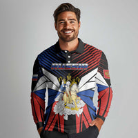 Personalized Russia Long Sleeve Polo Shirt Symbol Saint George Slaying The Dragon - Wonder Print Shop