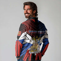 Personalized Russia Long Sleeve Polo Shirt Symbol Saint George Slaying The Dragon - Wonder Print Shop