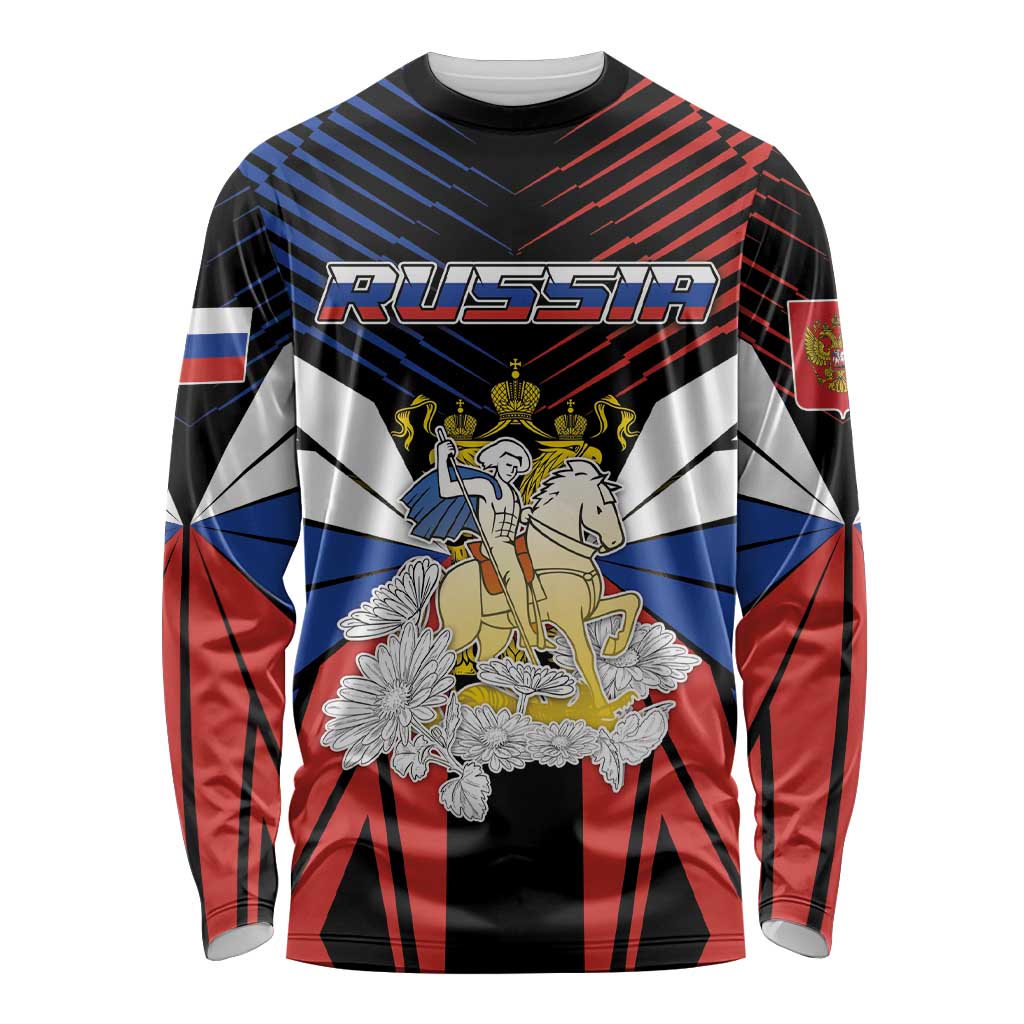 Personalized Russia Long Sleeve Shirt Symbol Saint George Slaying The Dragon - Wonder Print Shop