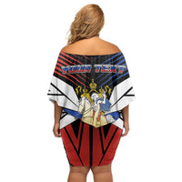 Personalized Russia Off Shoulder Short Dress Symbol Saint George Slaying The Dragon - Wonder Print Shop