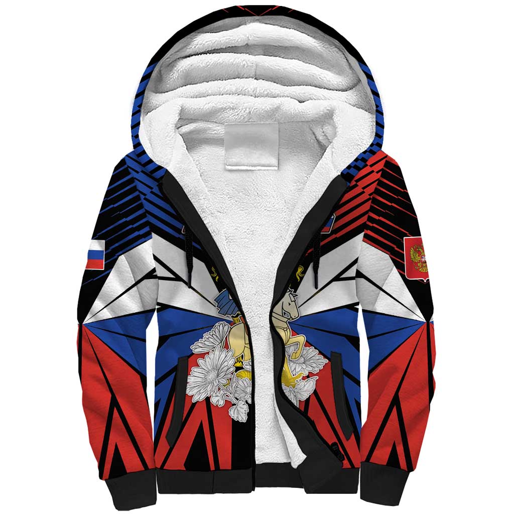 Personalized Russia Sherpa Hoodie Symbol Saint George Slaying The Dragon - Wonder Print Shop