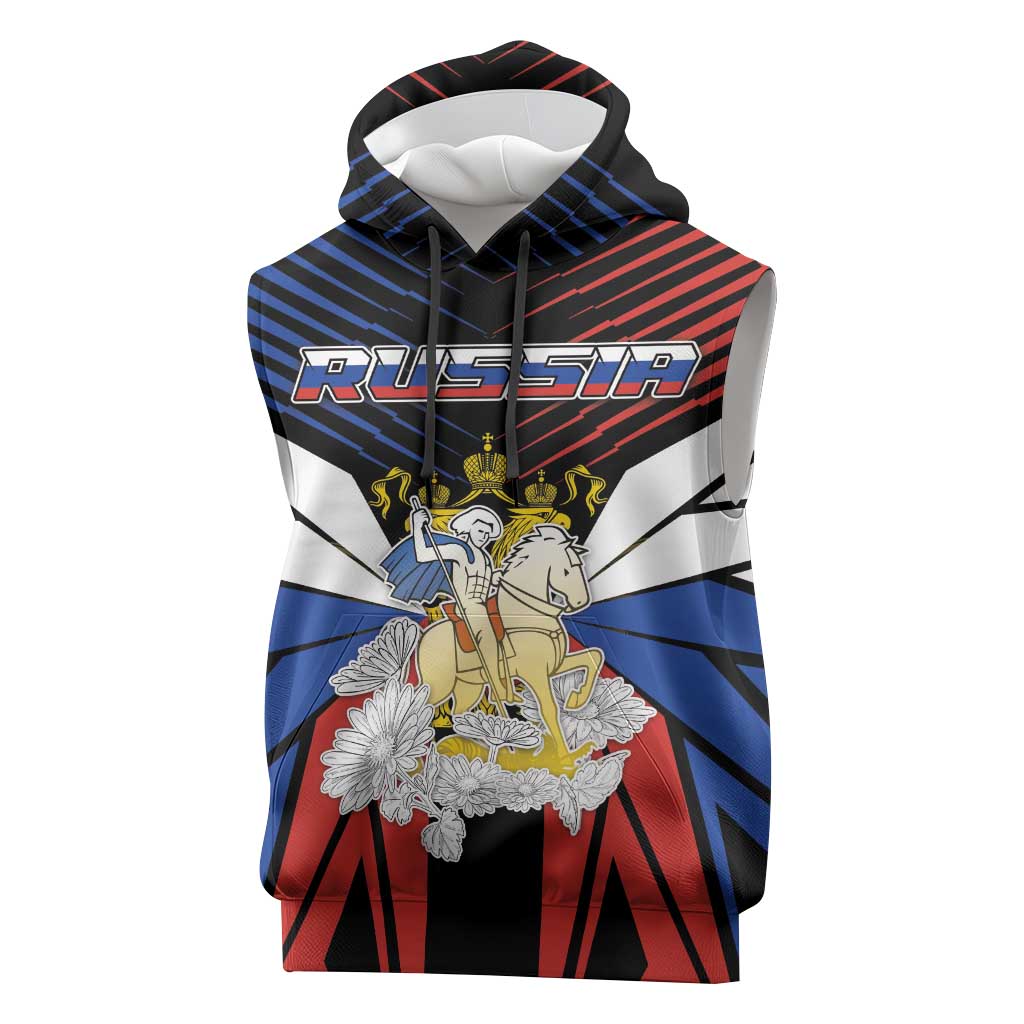 Personalized Russia Sleeveless Hoodie Symbol Saint George Slaying The Dragon - Wonder Print Shop