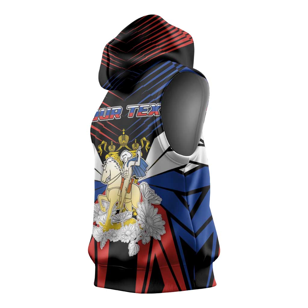Personalized Russia Sleeveless Hoodie Symbol Saint George Slaying The Dragon - Wonder Print Shop