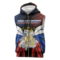 Personalized Russia Sleeveless Zip Hoodie Symbol Saint George Slaying The Dragon - Wonder Print Shop