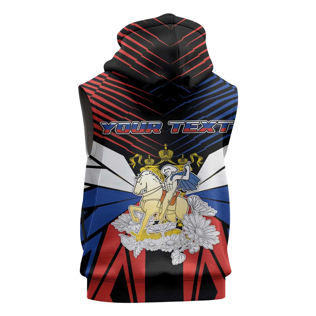 Personalized Russia Sleeveless Zip Hoodie Symbol Saint George Slaying The Dragon - Wonder Print Shop