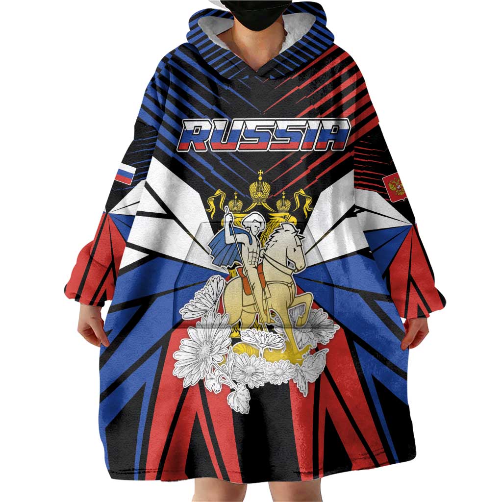 Personalized Russia Wearable Blanket Hoodie Symbol Saint George Slaying The Dragon - Wonder Print Shop