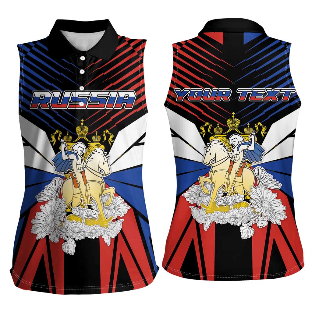 Personalized Russia Women Sleeveless Polo Shirt Symbol Saint George Slaying The Dragon - Wonder Print Shop