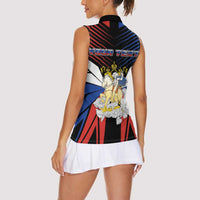 Personalized Russia Women Sleeveless Polo Shirt Symbol Saint George Slaying The Dragon - Wonder Print Shop