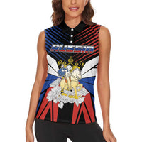 Personalized Russia Women Sleeveless Polo Shirt Symbol Saint George Slaying The Dragon - Wonder Print Shop