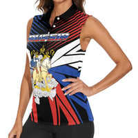 Personalized Russia Women Sleeveless Polo Shirt Symbol Saint George Slaying The Dragon - Wonder Print Shop