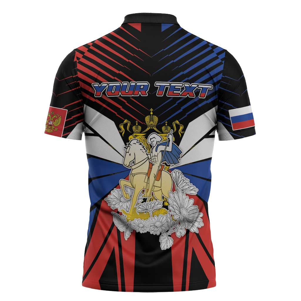 Personalized Russia Zipper Polo Shirt Symbol Saint George Slaying The Dragon - Wonder Print Shop