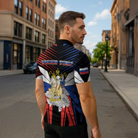 Personalized Russia Zipper Polo Shirt Symbol Saint George Slaying The Dragon - Wonder Print Shop