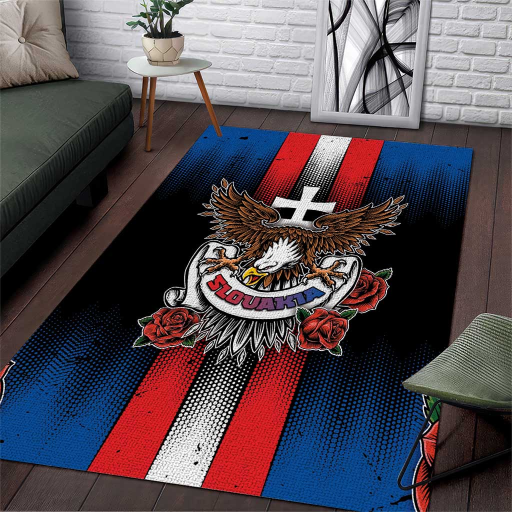 Slovakia Area Rug The Eagle Double Cross Symbol - Wonder Print Shop