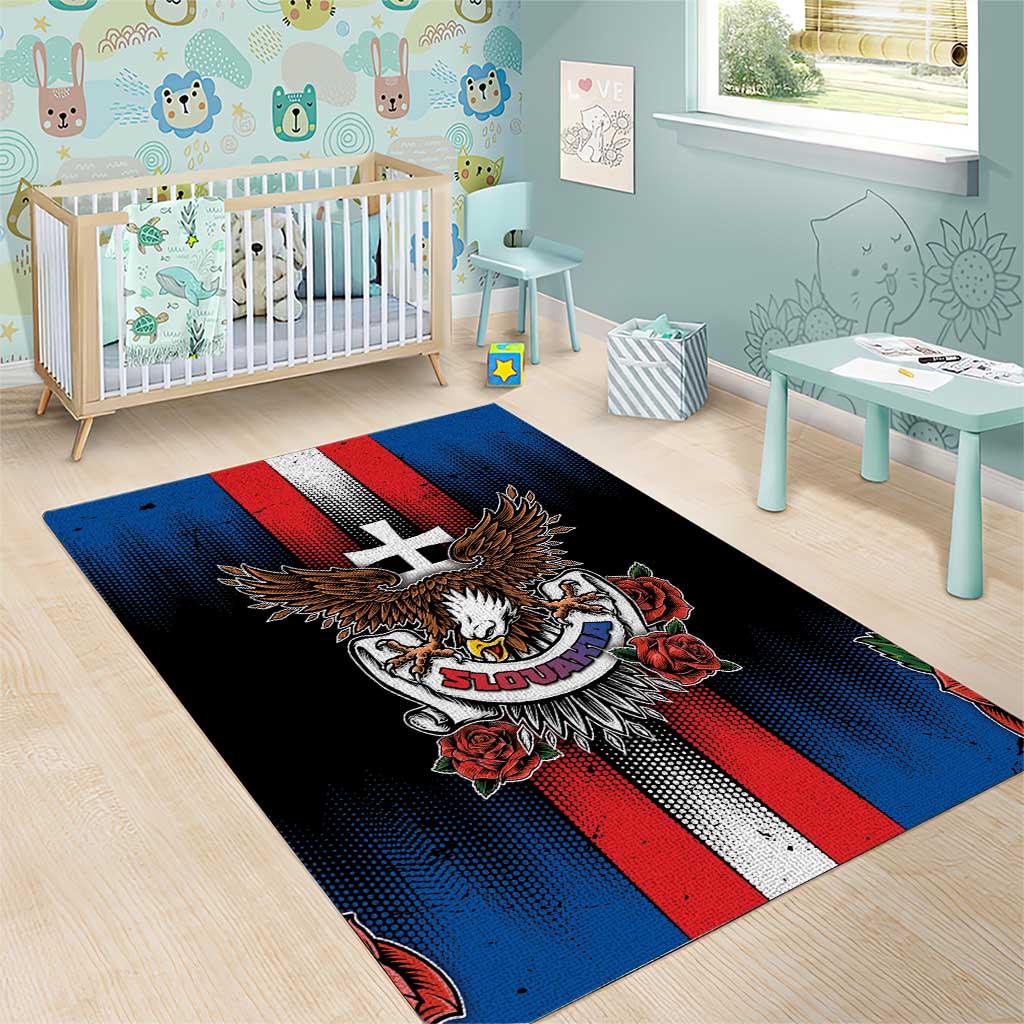 Slovakia Area Rug The Eagle Double Cross Symbol - Wonder Print Shop