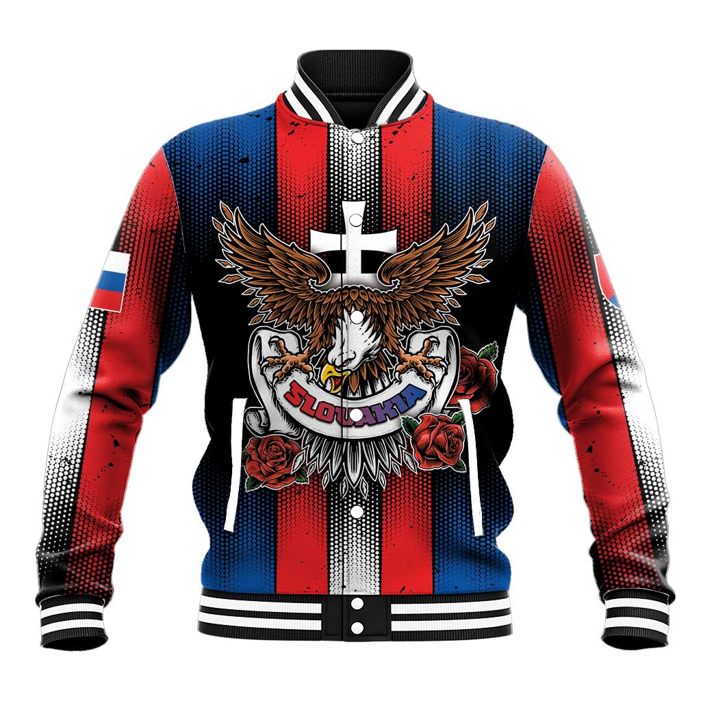 Personalized Slovakia Baseball Jacket The Eagle Double Cross Symbol - Wonder Print Shop
