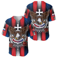 Personalized Slovakia Baseball Jersey The Eagle Double Cross Symbol - Wonder Print Shop
