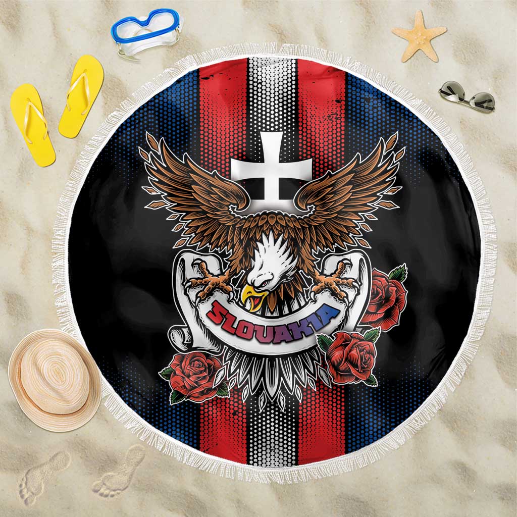 Slovakia Beach Blanket The Eagle Double Cross Symbol - Wonder Print Shop