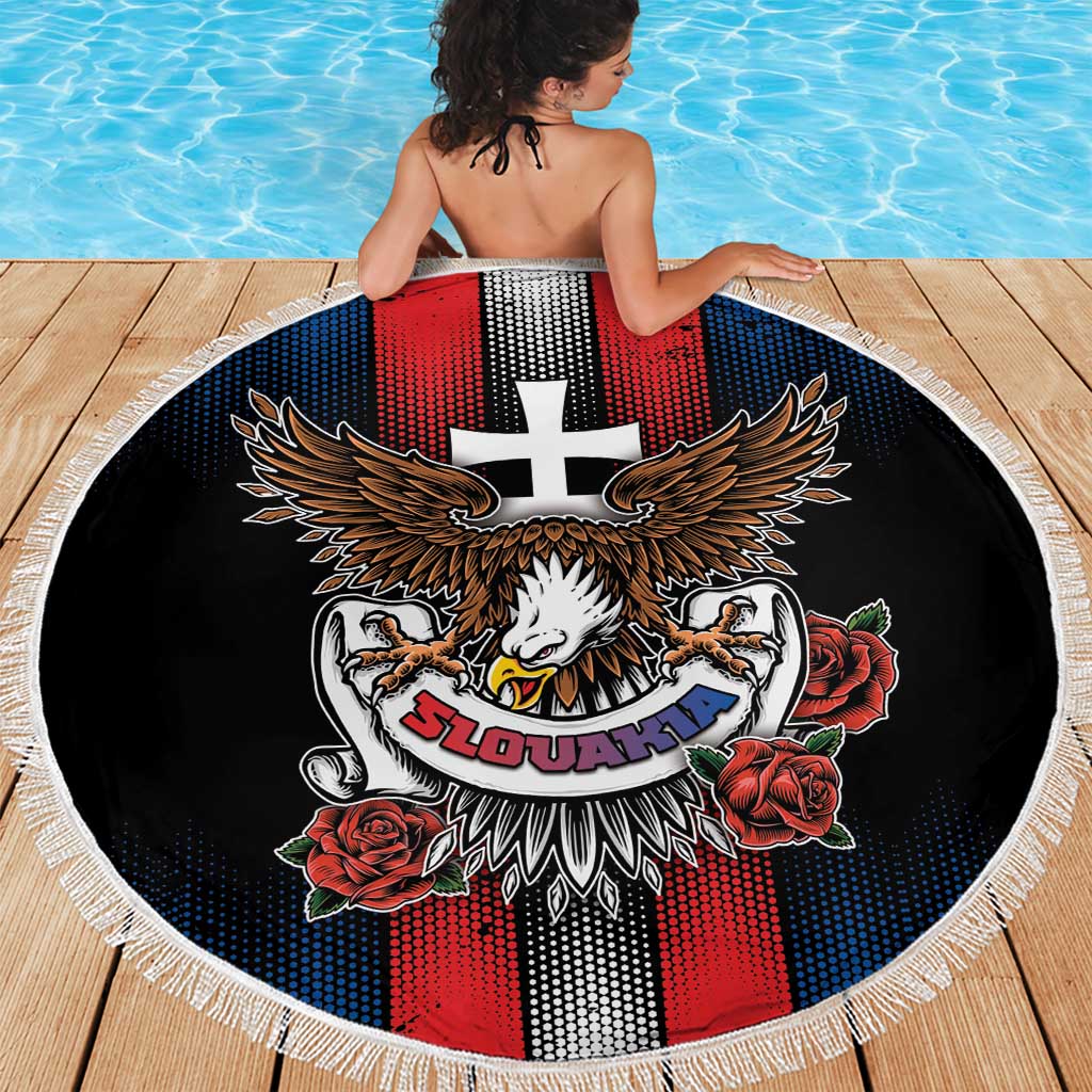 Slovakia Beach Blanket The Eagle Double Cross Symbol - Wonder Print Shop