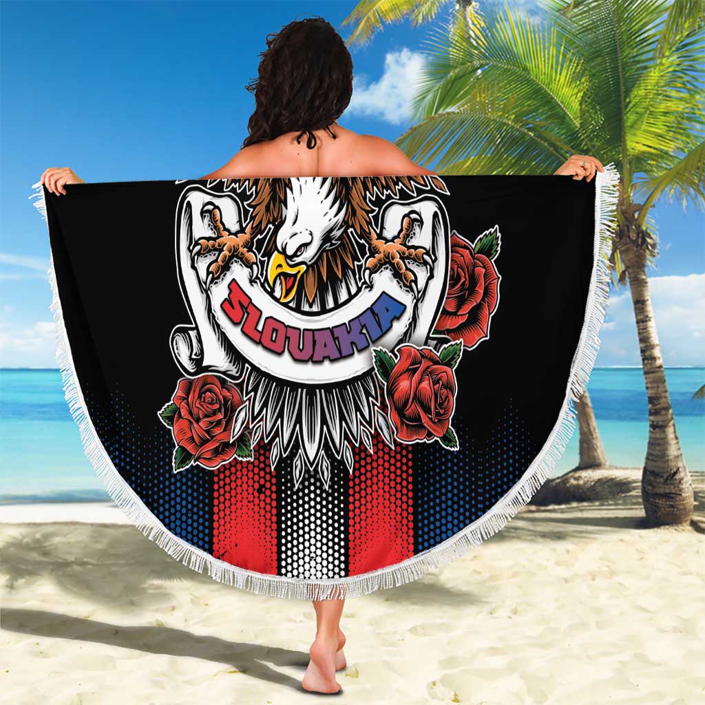 Slovakia Beach Blanket The Eagle Double Cross Symbol - Wonder Print Shop