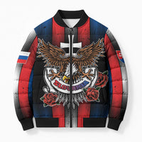 Personalized Slovakia Bomber Puffer Jacket The Eagle Double Cross Symbol - Wonder Print Shop
