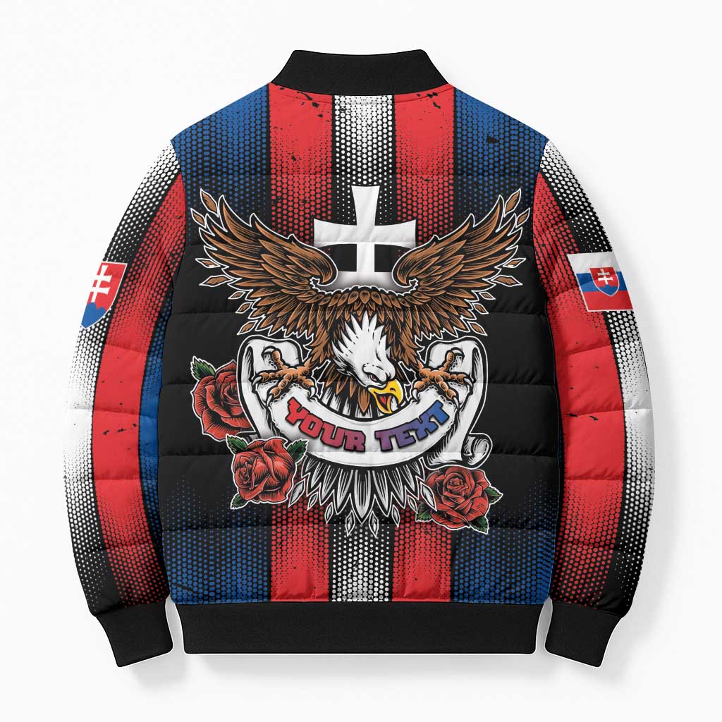 Personalized Slovakia Bomber Puffer Jacket The Eagle Double Cross Symbol - Wonder Print Shop