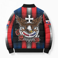 Personalized Slovakia Bomber Puffer Jacket The Eagle Double Cross Symbol - Wonder Print Shop