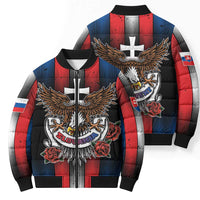 Personalized Slovakia Bomber Puffer Jacket The Eagle Double Cross Symbol - Wonder Print Shop