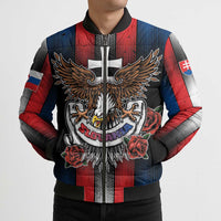 Personalized Slovakia Bomber Puffer Jacket The Eagle Double Cross Symbol - Wonder Print Shop