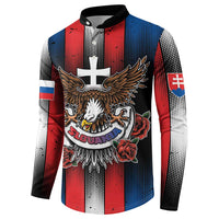 Personalized Slovakia Button Sweatshirt The Eagle Double Cross Symbol - Wonder Print Shop